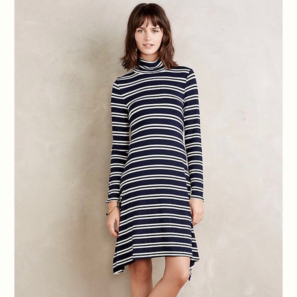 Anthropologie Maeve Turtleneck Swing Dress B1